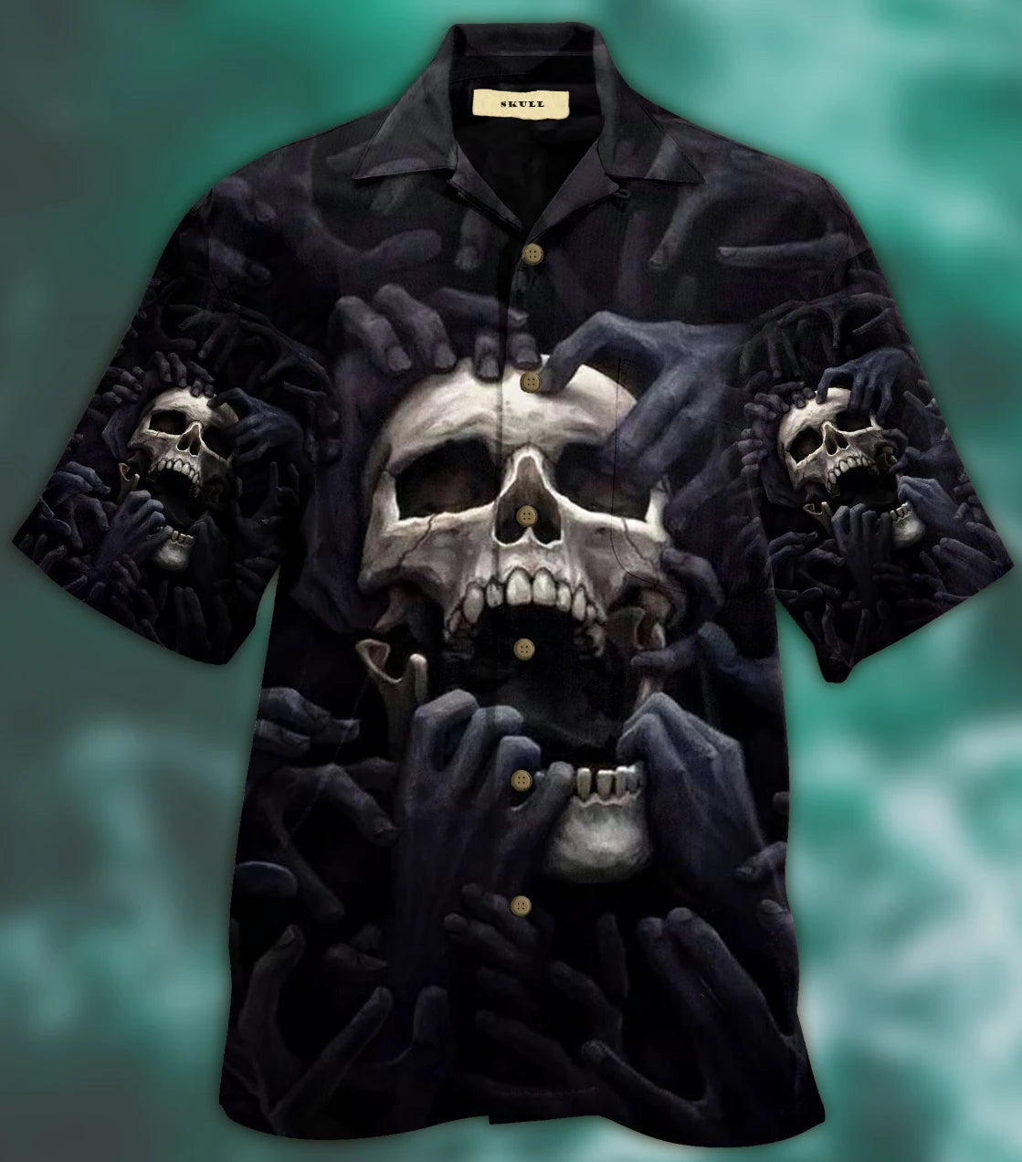 Dark Skull The Death Is Coming Design Hawaiian Shirt, Hawaiian Shirt Gift, Christmas Gift