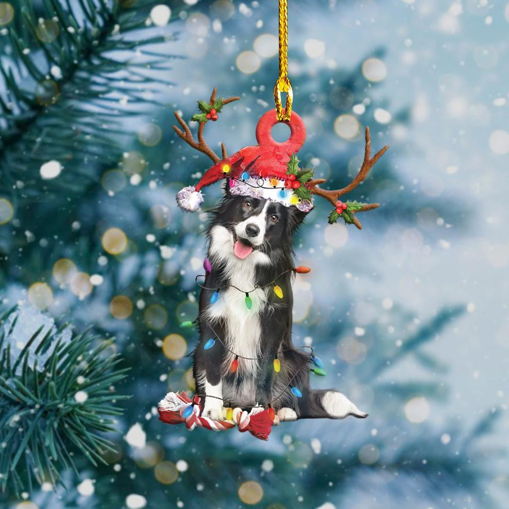Border Collie Christmas Shape Orament, Christmas Ornament Gift, Christmas Gift, Christmas Decoration