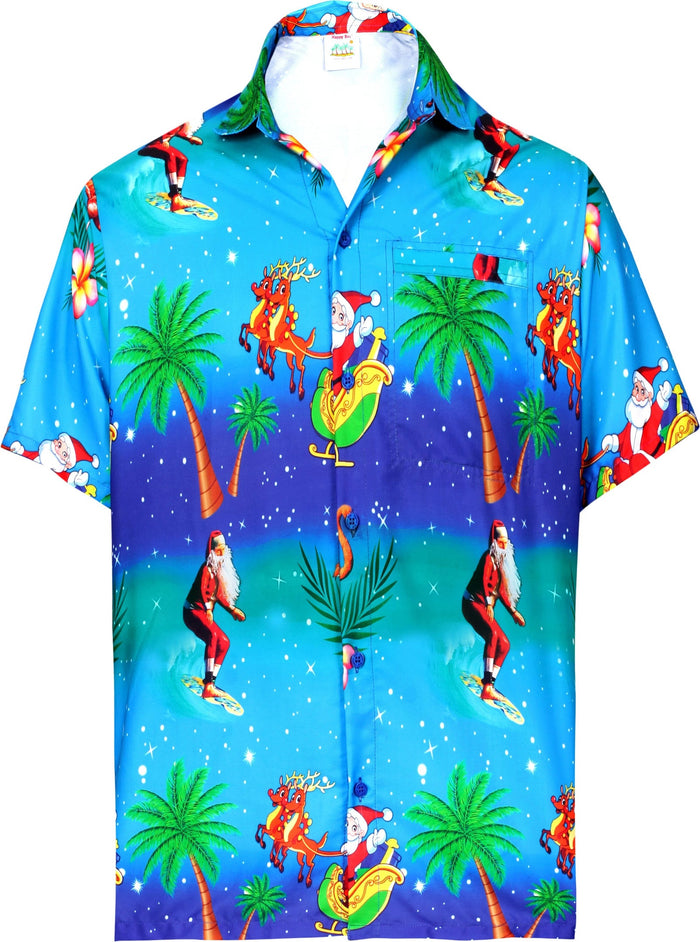 Funny Christmas Time On The Beach Design Hawaiian Shirt, Hawaiian Shirt Gift, Christmas Gift.