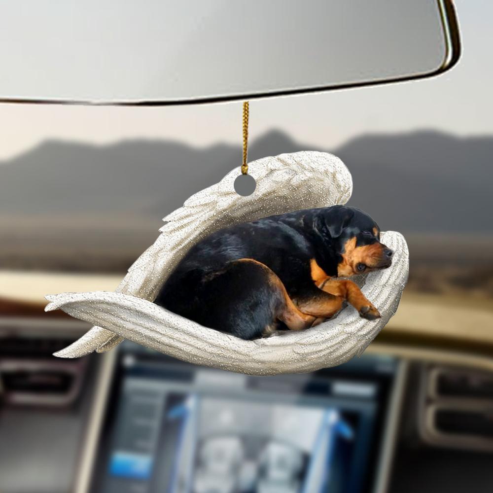 Rottweiler sleeping angel rottweiler lovers rottie lovers dog moms ornament, Christmas Decoration