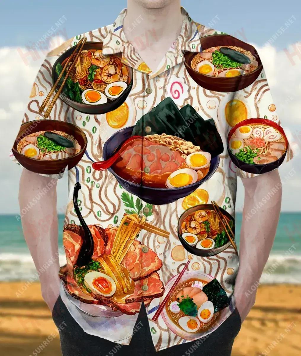 Beidh Do Dhroim ag Ramen i gcónaí Léine Muinchille Ghearr Unisex Caitheamh aimsire Léinte Haváís Saincheaptha Léinte Haváís Patrún Léine Haváís, Bronntanas Léine Haváís, Bronntanas Nollag