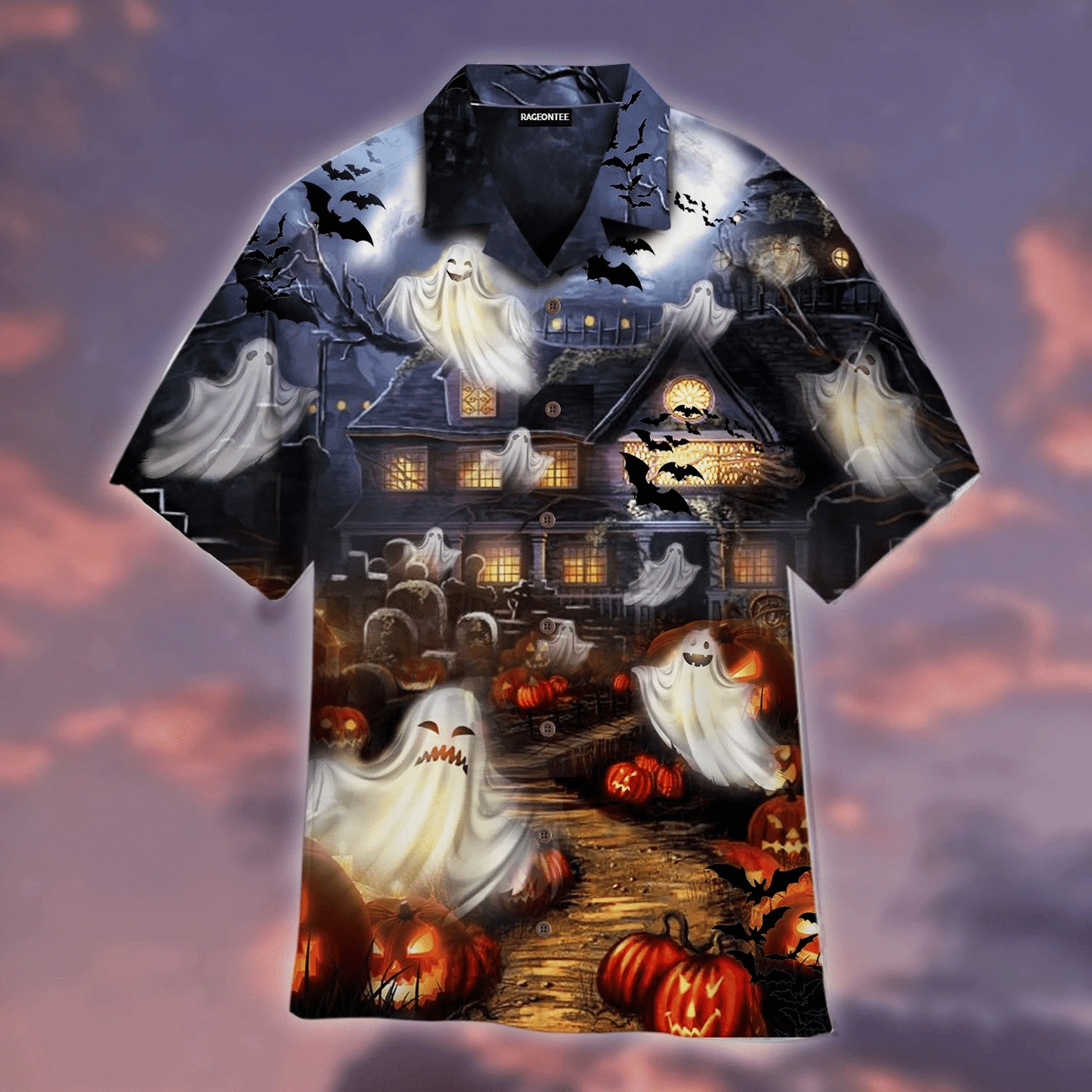 Halloween Peek A Boo House Dramatic Hawaiian Shirt, Hawaiian For Gift