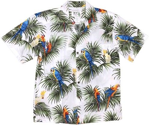 Alert Parrots White Hawaiian Shirt, Hawaiian Shirt Gift, Christmas Gift