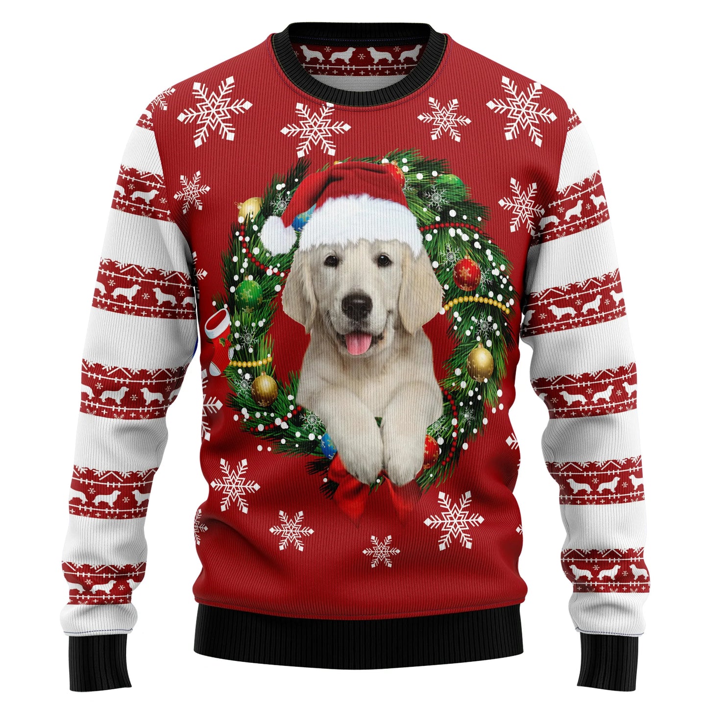Golden Retriever Wearing Santaâs Hat Ugly Christmas Sweater,Christmas Ugly Sweater,Christmas Gift,Gift Christmas 2024