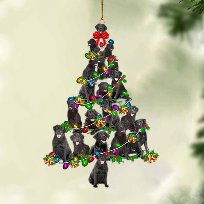 Black Labrador Retriever-Christmas Tree Lights-Two Sided Christmas Plastic Hanging Ornament, Christmas Ornament Gift, Christmas Gift, Christmas Decoration