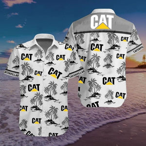 Caterpillar Cat Logo Hawaiian Shirt_Hawaiian Shirt Gift, Christmas Gift