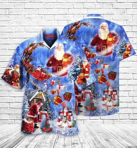 Hawaiian Shirt Santa Claus Is Coming To Town On Christmas, Hawaiian Shirt Gift, Christmas Gift