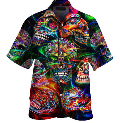 Colorful Mandala Sugar Skull Pattern Cool Design Hawaiian Shirt, Hawaiian Shirt Gift, Christmas Gift