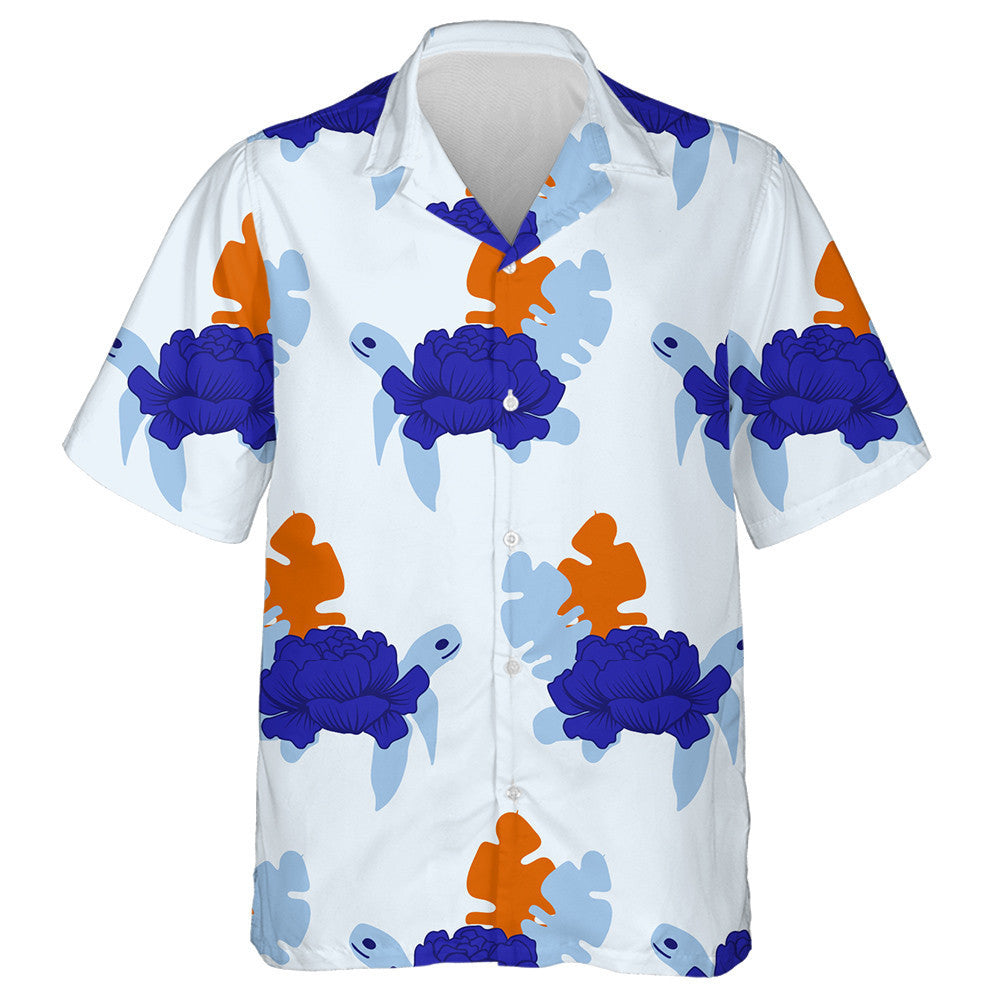 Duilleoga Turtar Gorm Agus Oráiste Agus Gorm Éadrom Léine Haváís, Bronntanas Léine Haváíais, Bronntanas Nollag