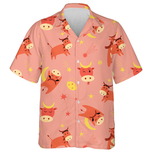 Carton Bó Beag Agus Bainne ar Chúlra Gorm Léine Haváí, Bronntanas Léine Haváíais, Bronntanas Nollag