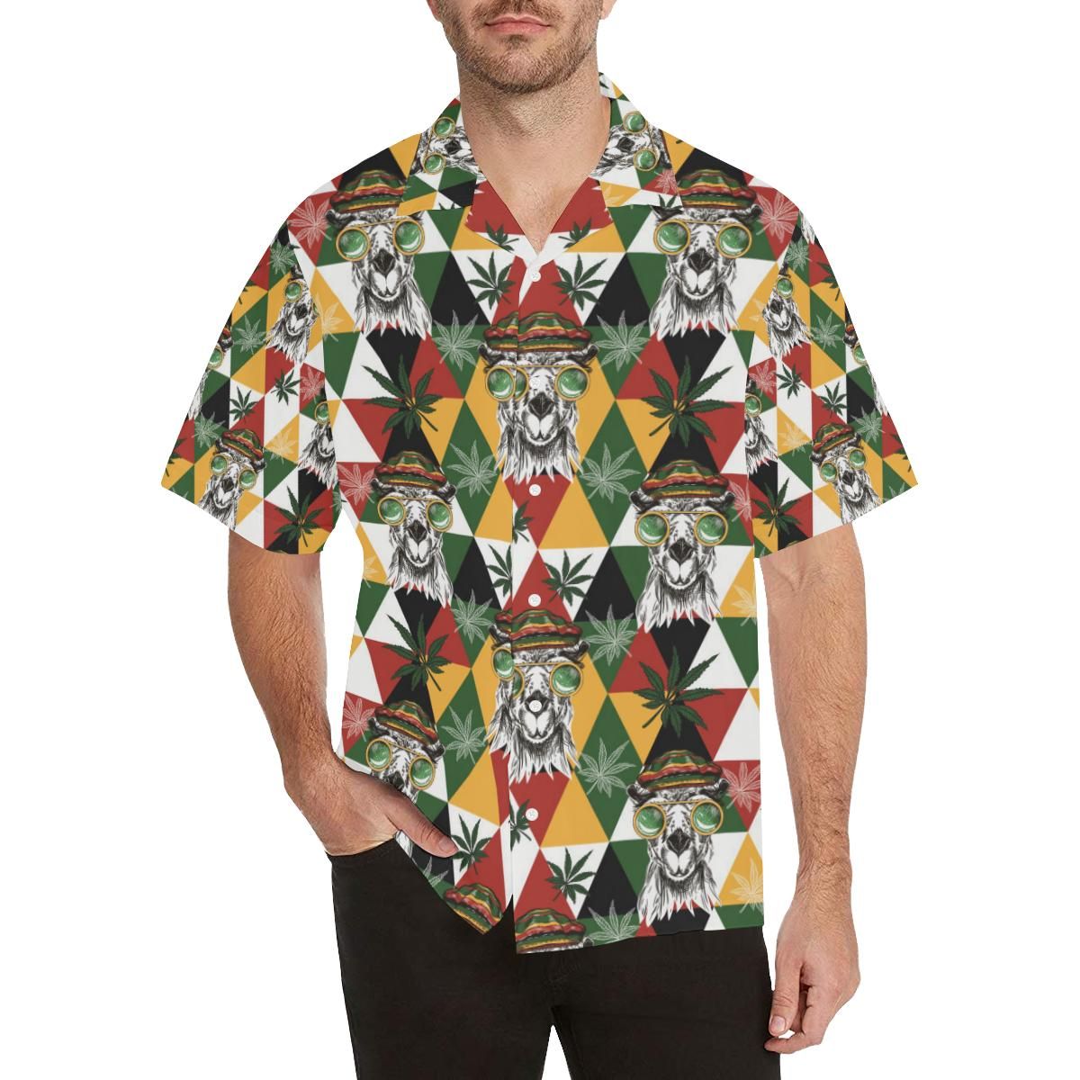 Cool Camel Leaves Pattern Men'S All Over Print Hawaiian Aloha Shirt, Hwaiian For Gift