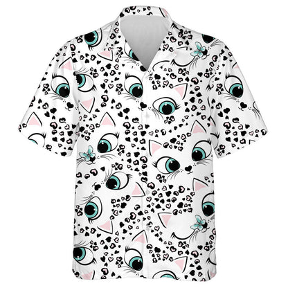 Leopard From Hearts And Cute Faces Cat Hawaiian Shirt, Hawaiian Shirt Gift, Christmas Gift