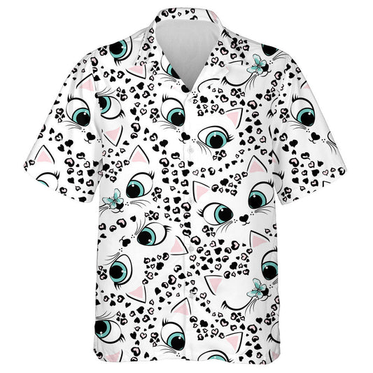 Leopard From Hearts And Cute Faces Cat Hawaiian Shirt, Hawaiian Shirt Gift, Christmas Gift