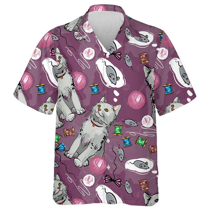 Beautiful And Funny Cat Dreams Of Mouse Hawaiian Shirt, Hawaiian Shirt Gift, Christmas Gift