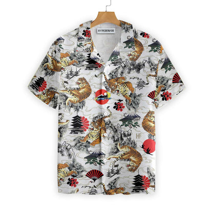 Excellent Japanese Tiger Tattoo Design Hawaiian Shirt,Hawaiian Shirt Gift, Christmas Gift