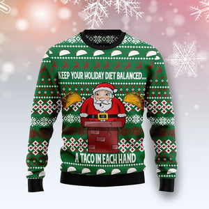 Keep Your Holiday Diet Balanced With Tacos Ugly Christmas Sweater,Christmas Ugly Sweater,Christmas Gift,Gift Christmas 2022