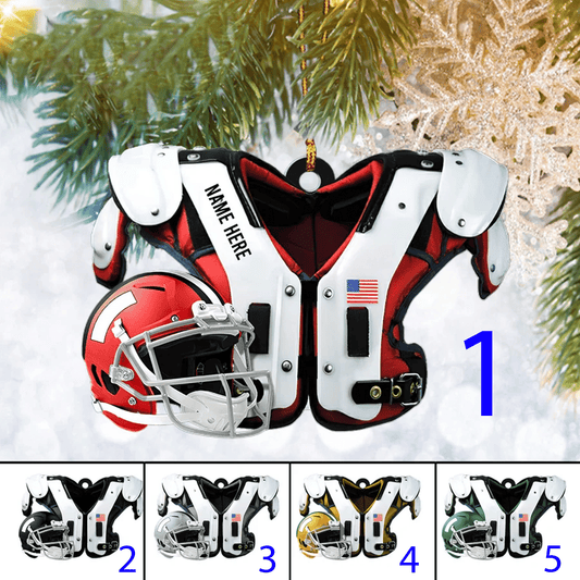 Custom Football Uniform Flat 2D Ornament Personalized, Sport Gifts, Christmas Gift, Christmas Decoration