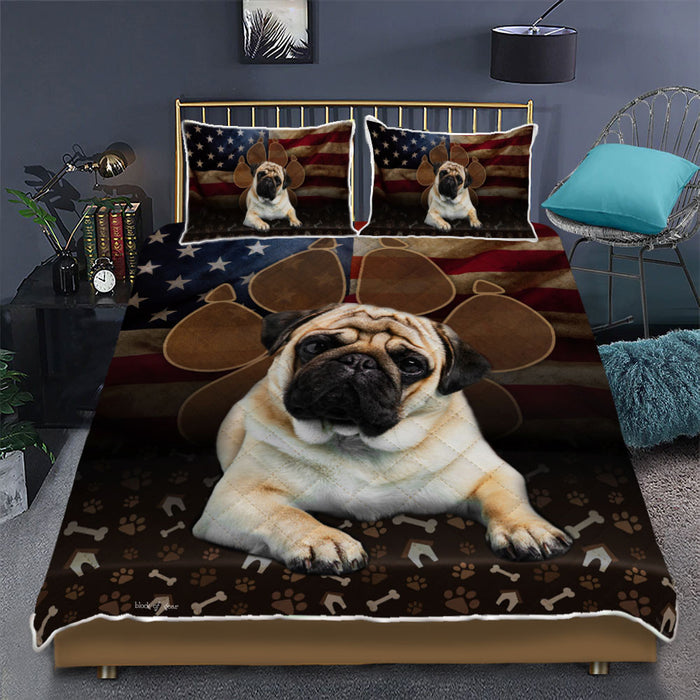 Pug Dog Paw Quilt Bedding Set  Bedroom Set Bedlinen 3D,Bedding Christmas Gift,Bedding Set Christmas