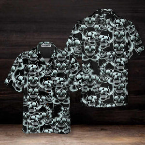 Skull Head Drawing Pattern Hawaiian Shirt,Hawaiian Shirt Gift, Christmas Gift