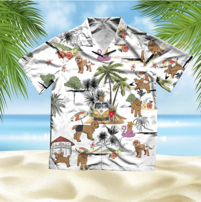 Labradoodle Beach Style Pretty Ornamental Hawaiian Shirt, Hawaiian For Gift