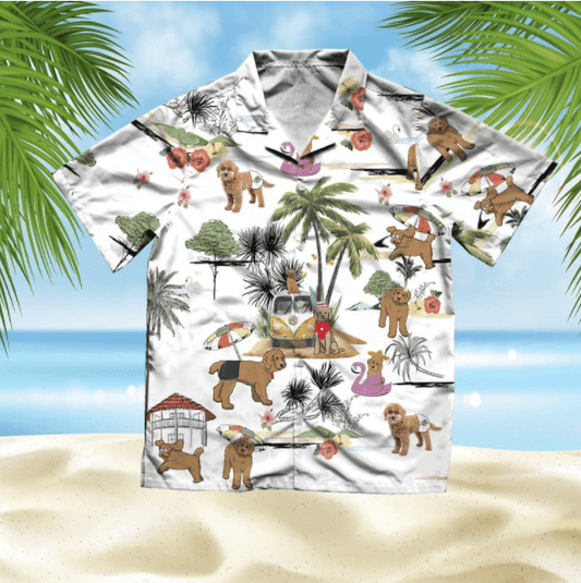 Labradoodle Beach Style Pretty Ornamental Hawaiian Shirt, Hawaiian For Gift