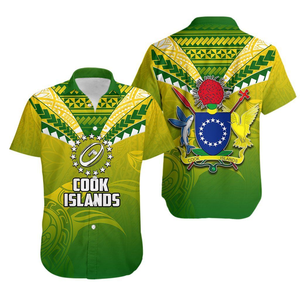 Cook Islands Rugby Simple Polynesian Hawaiian Aloha Shirt, Hwaiian For Gift