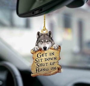 Wolf get in wolf lovers two sided ornament, wolf car hanging ornaments, Christmas Decoration