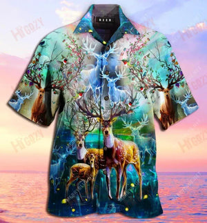 Amazing Deer Unisex Short Sleeve Shirt Summer Tropical Shirts Custom Hawaiian Shirts Hawaiian Shirts For Men, Hawaiian Shirt Gift, Christmas Gift