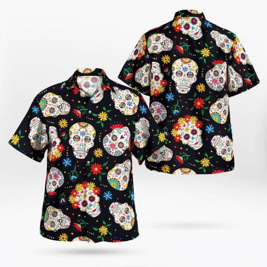 Cloigeann Siúcra le Bláthanna ildaite ar fud an Dearaidh Léine Haváís, Bronntanas Léine Haváís, Bronntanas Nollag