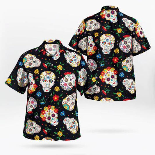 Cloigeann Siúcra le Bláthanna ildaite ar fud an Dearaidh Léine Haváís, Bronntanas Léine Haváís, Bronntanas Nollag