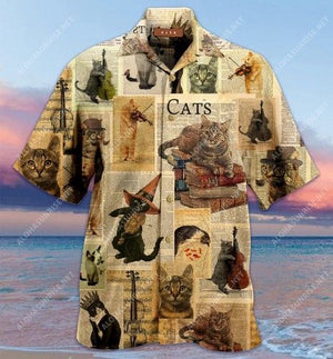 Amazing Vintage Cat Unisex Hawaiian Shirt, Hawaiian Shirt Gift, Christmas Gift