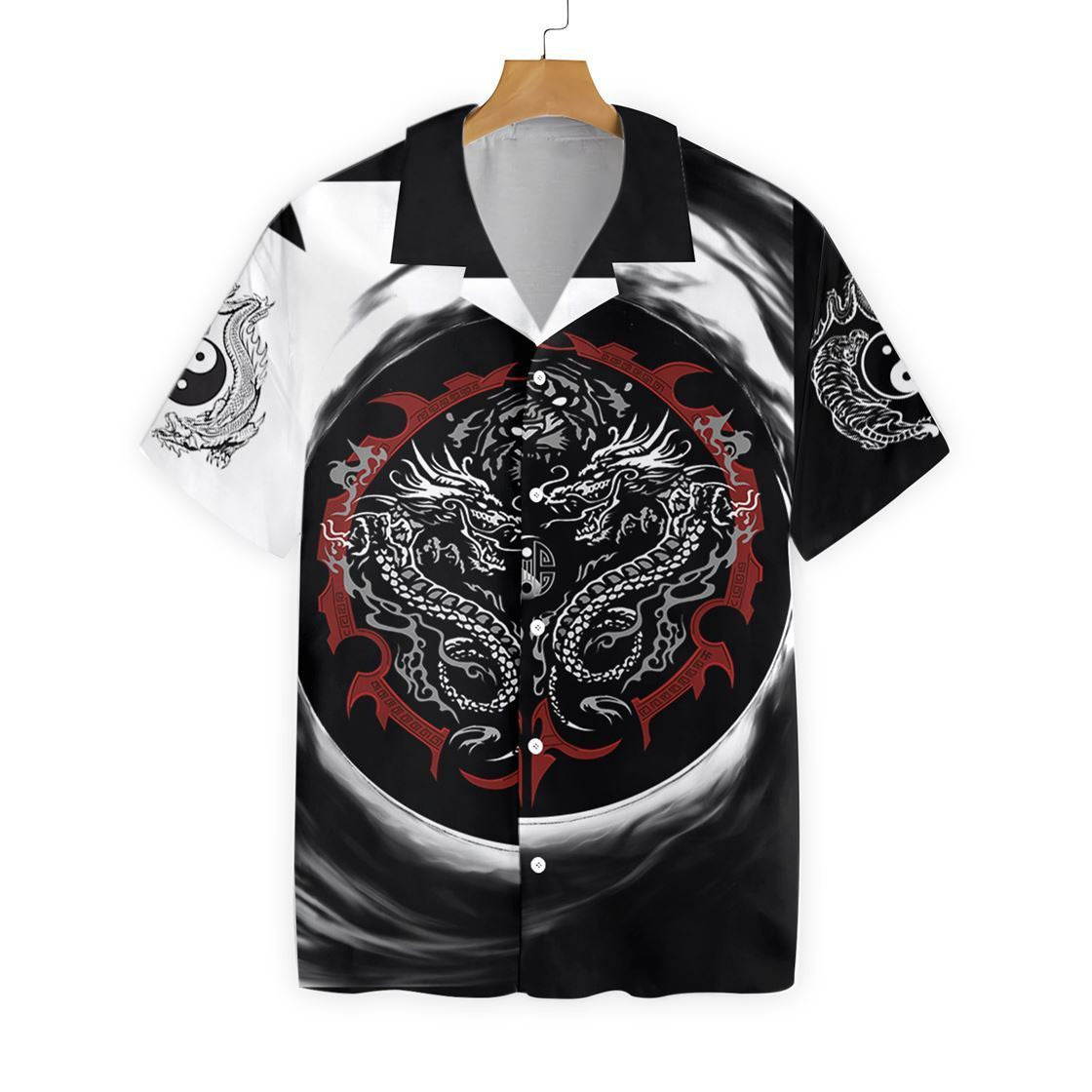 Dragon Tiger Yin Yang Art Ornamental Hawaiian Shirt,Hawaiian Shirt Gift, Christmas Gift