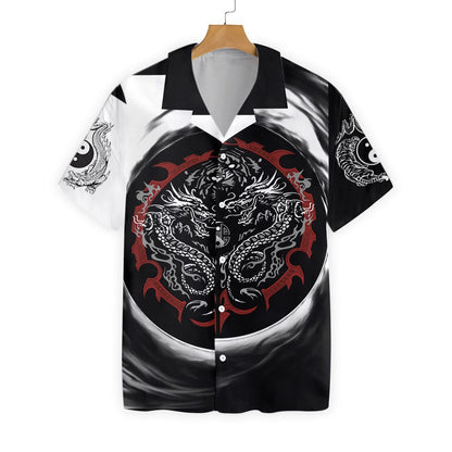 Dragon Tiger Yin Yang Art Ornamental Hawaiian Shirt,Hawaiian Shirt Gift, Christmas Gift