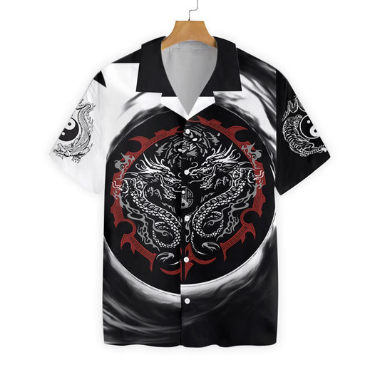 Dragon Tiger Yin Yang Art Ornamental Hawaiian Shirt,Hawaiian Shirt Gift, Christmas Gift