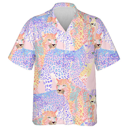Beautiful Leopard Art In Pink Color Pastel Hawaiian Shirt, Hawaiian Shirt Gift, Christmas Gift