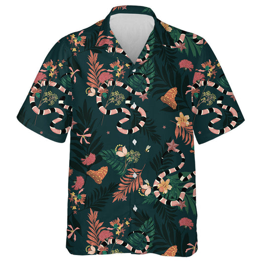 Nathraichean agus Féileacáin Foraoise Dorcha Álainn Tarraingthe le Láimh Léine Haváí, Bronntanas Léine Haváíais, Bronntanas Nollag