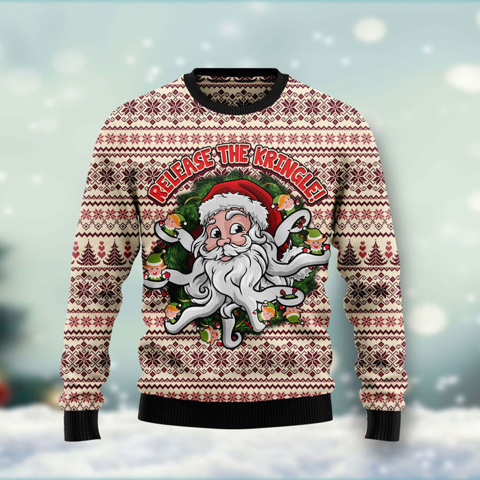 Funny Santa Claus Release The Kringle Ugly Christmas Sweater, Christmas Gift, Gift Christmas 2024