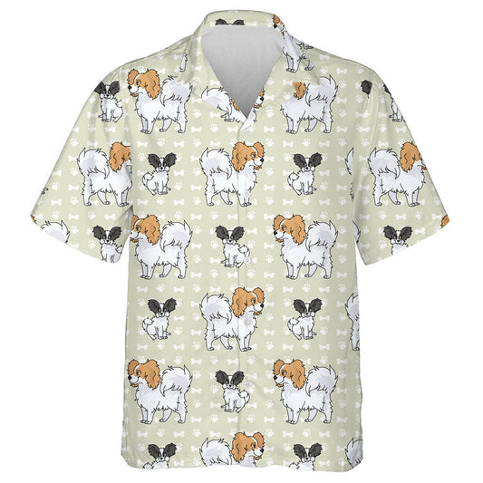 Hand Drawn Cute Papillon Breed Dog Hawaiian Shirt, Hawaiian Shirt Gift, Christmas Gift