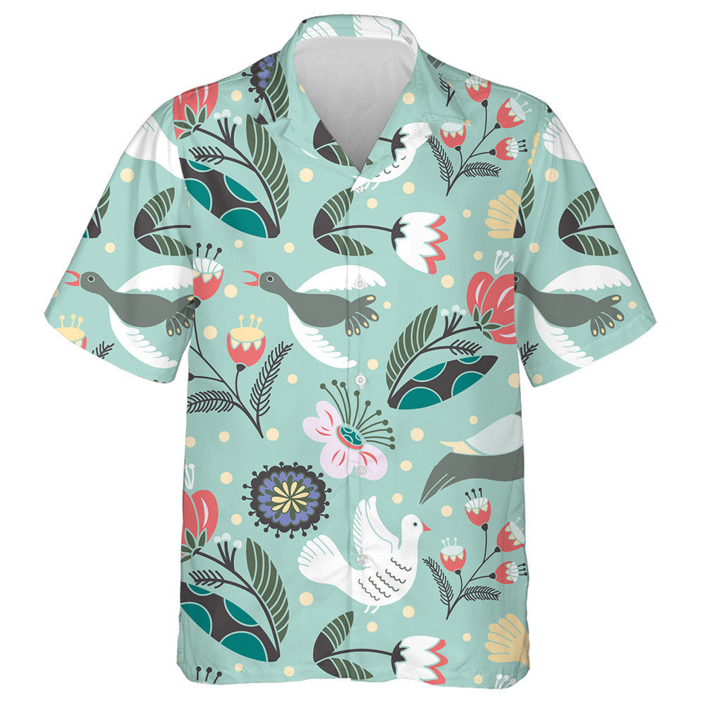 Various Flowers With Different Beautiful Bird Hawaiian Shirt, Hwaiian For Gift