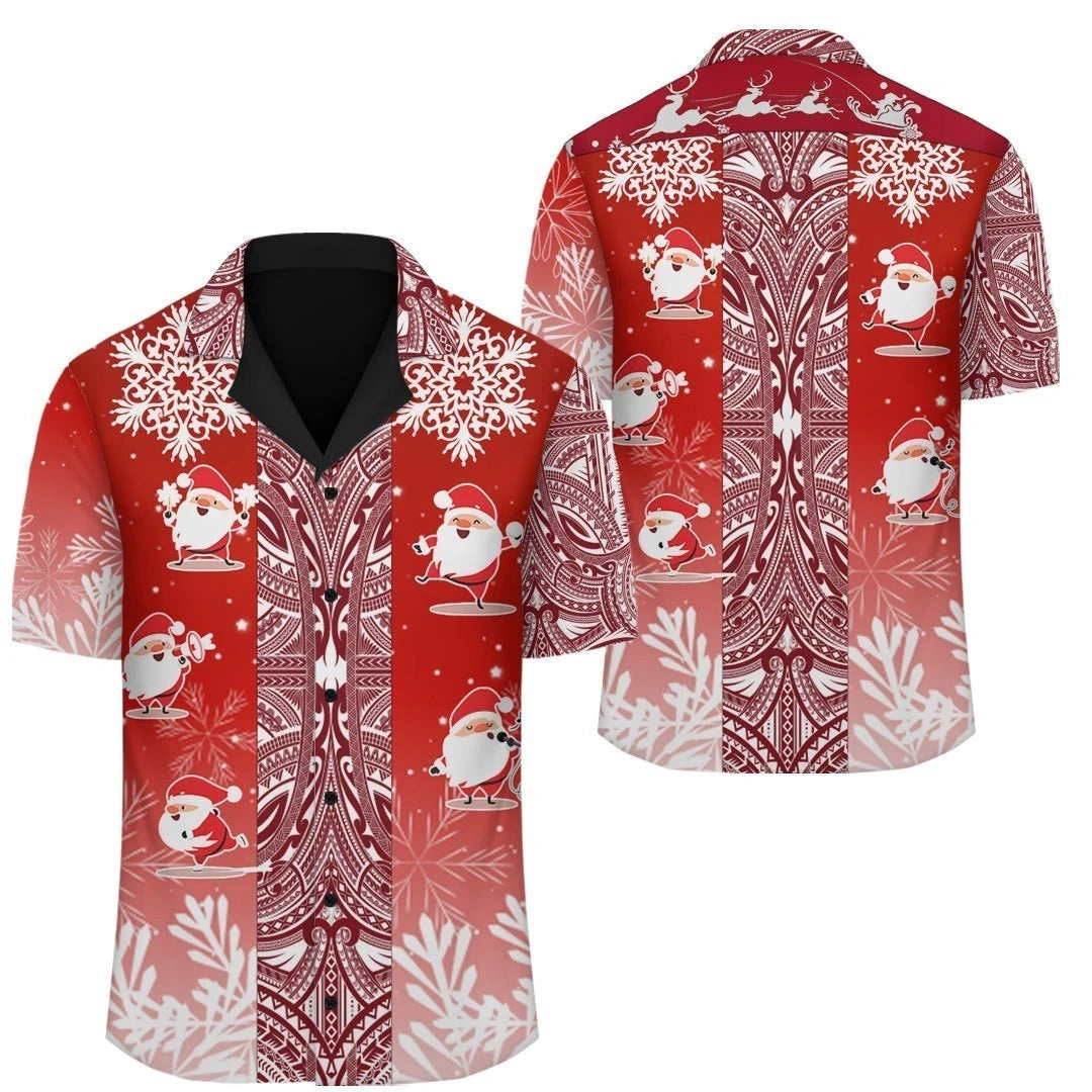 Hawaii Santa Claus Christmas Polynesia Hawaiian Shirt, Hawaiian For Gift