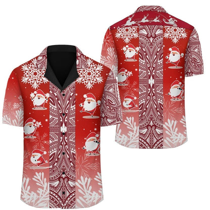 Hawaii Santa Claus Christmas Polynesia Hawaiian Shirt, Hawaiian For Gift