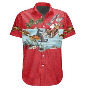 Hawaiian Shirt Christmas Red Theme Monk Seal Lovely, Hawaiian Shirt Gift, Christmas Gift.