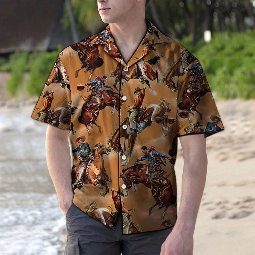 Vintage Cowboys Hangout Together Pattern Haváis Shirt, Hwaiian For Gift