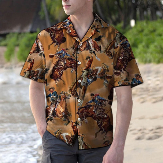 Vintage Cowboys Hangout Together Pattern Haváis Shirt, Hwaiian For Gift