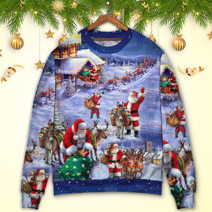 Christmas Santa Claus Story Night Gift For Xmas Painting Style Ugly Christmas Sweater, Christmas Gift, Gift Christmas 2024