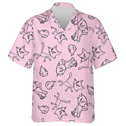 Cunning And Cute Cats On A Pink Background Hawaiian Shirt, Christmas Gift