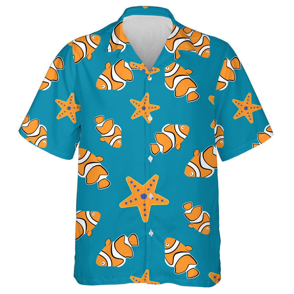 Iasc Pretty Oráiste Agus Réaltiasc ar an gCúlra Gorm Léine Haváís, Bronntanas Léine Haváíais, Bronntanas Nollag