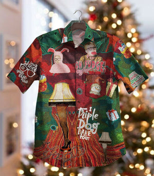 Christmas Story Movie Themed Vintage Style Design Hawaiian Shirt, Hawaiian Shirt Gift, Christmas Gift