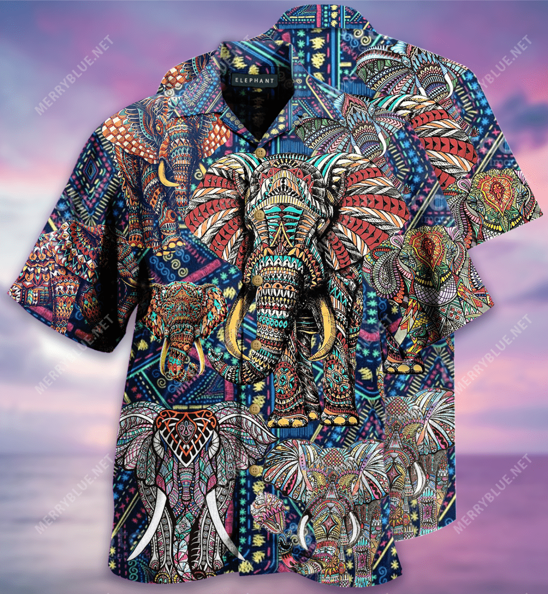 Elephant mandala Hawaiian Aloha Shirts_Hawaiian Shirt Gift, Christmas Gift