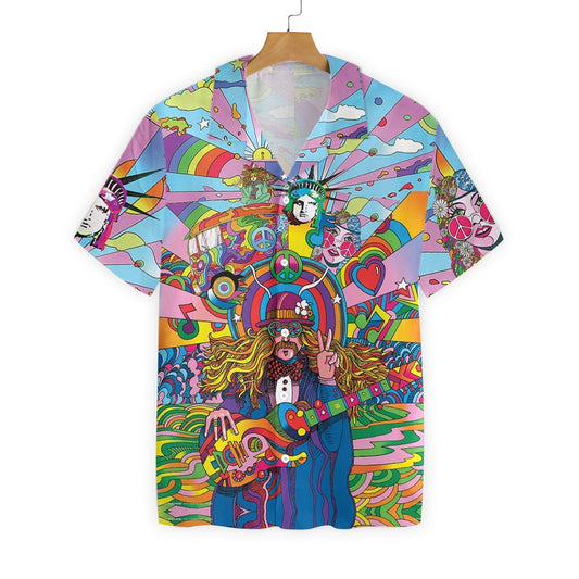 Bain sult as Na Rudaí Beaga Hippie Cúlra Tropical Dearadh Léine Haváís, Bronntanas Léine Haváís, Bronntanas Nollag